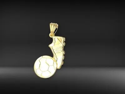 Soccer Shoe and Ball Pendant Necklace Jewelry 3D print model