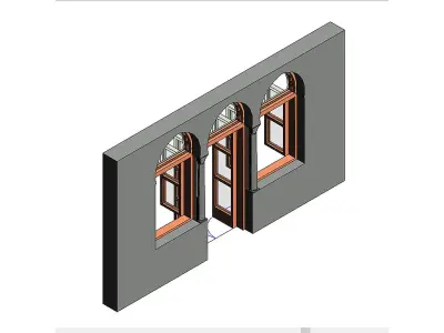 3 LEBANESE TRIPLE ARCHES Low-poly 3D model