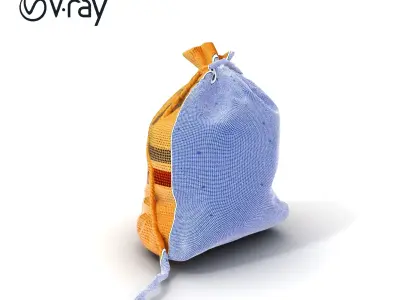 Canvas Sack Model Pack with Textured Details Low-poly 3D model