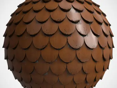 Roof Tile Materials 13- By 3 color Pbr By Sbsar 4k Texture