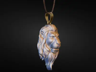 3d Lion face pendant for print 3D print model