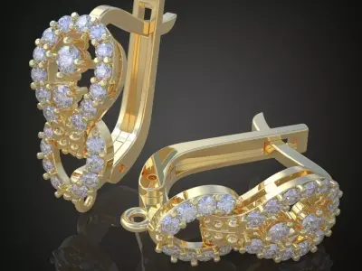 Earring 3D model 3D printable model 0140 3D print model