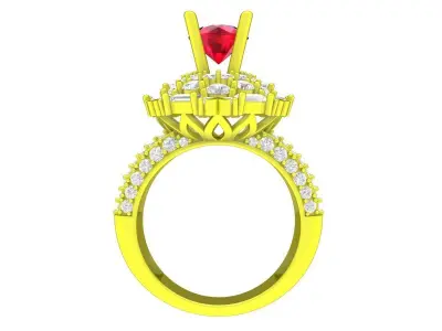 7057 luxury korean diamond women ring  3D print model