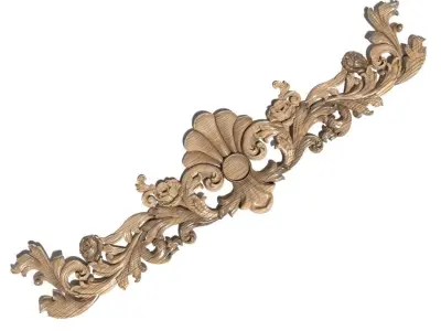 Cartouche-021 shabby chic ornate crown molding 3D model