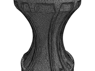 Ornate Stone Pedestal Decor Low-poly 3D model