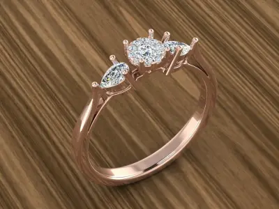 Diamond Jewelry Ring 3D print model
