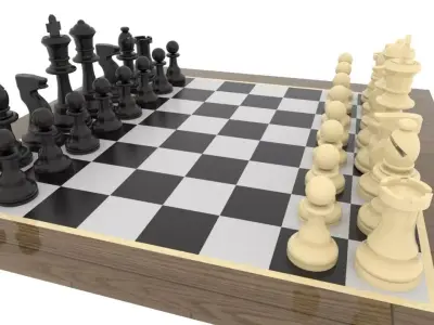 Premium 3D Chess Set Free 3D model