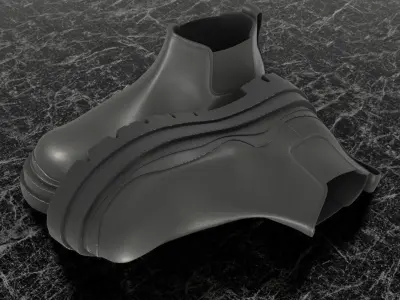 CLASSIC WOMAN 3D BOOTS - LEATHER Low-poly 3D model
