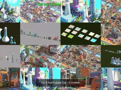 Sci-fi and Future City 3D Model Pack