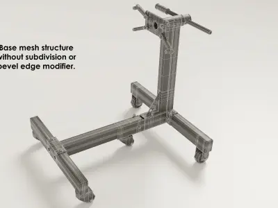 3D model of an engine stand with PBR textures 3D model