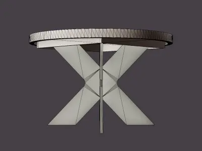 Telma Extensionable Dining Table 120 Cm Around Black Low-poly 3D model