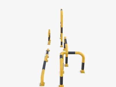 Traffic safety barrier pack v1 Low-poly 3D model