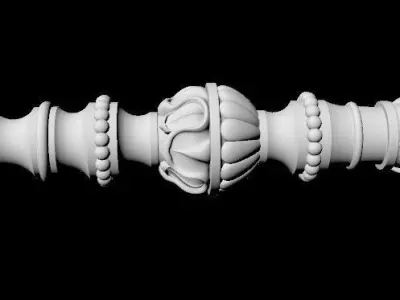 antique baluster 3D model 7