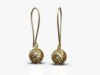 Charm Spherical earrings 3D print model