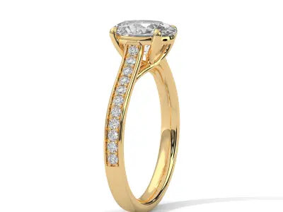 solitaire ring with detail images and 360 render videos 26 3D print model