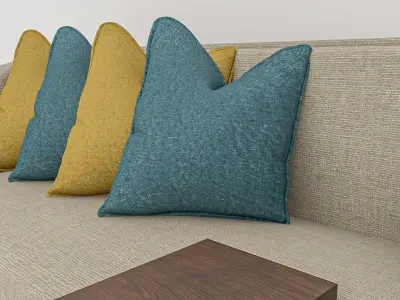 Modern 3D Couch Model with Detailed V-Ray Textures 3D model