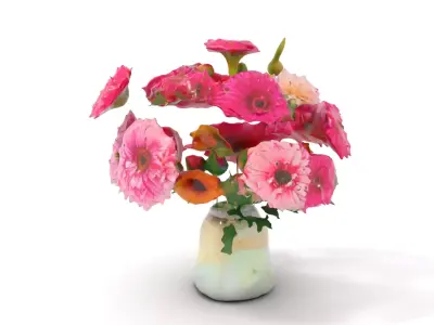 Colorful Gerbera Bouquet model pack Low-poly 3D model