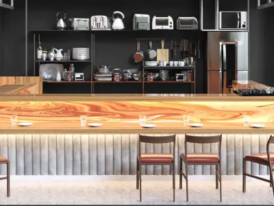 Restaurant modern bar design 3D model