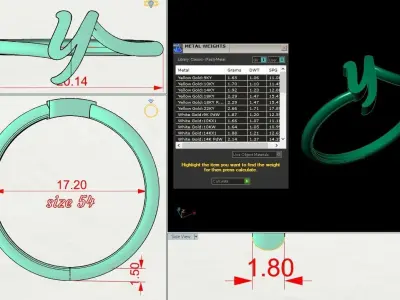  Alphabet Ring Y 3D print model