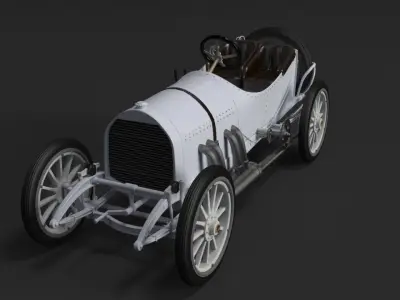 Mercedes GP 1908 oldtimer 3D model
