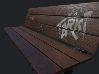 Street Bench v5 Low Poly Street Asset Low-poly 3D model