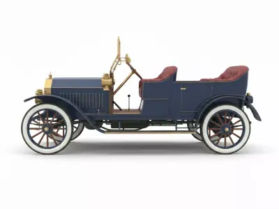 Early 20th Century Vintage Touring Car Low-poly 3D model