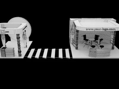  Booth Exhibition Stand a596d 3D model