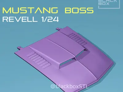 CUSTOM HOOD FOR MUSTANG BOSS 1970 REVELL 1-24TH 3D print model