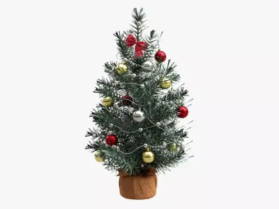 Small Christmas tree decorated 3D model