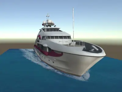 Quinta Essentia yacht 3d low poly model Low-poly 3D model