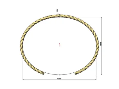 Solid 7mm wide Cuban chain link cuff bracelet 3D print model