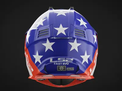 Motocross Helmet LS2 - America Version 3D model
