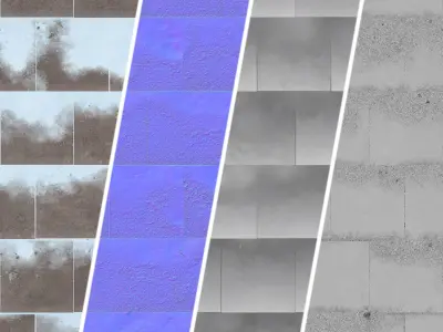 Roof Tile Materials 103- Snow Concrete Roofing - Seamless Pbr 4k Texture