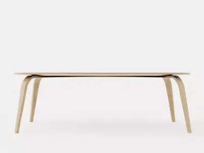 Dining table Ellipse - Oak Low-poly 3D model