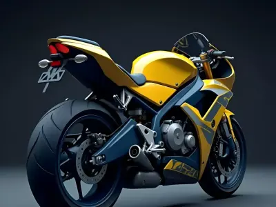 High Performance Sport Motorcycle Low-poly 3D model