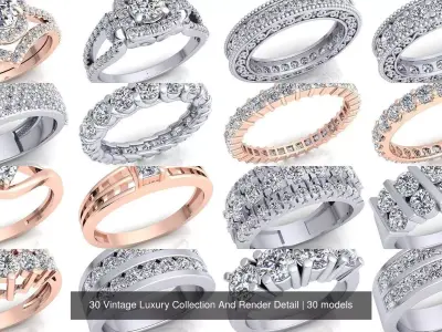 30 Vintage Luxury Collection And Render Detail 3D Model Pack