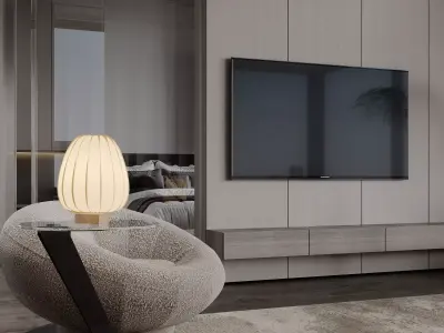 Modern living room dining room interior scenes 479 3D model