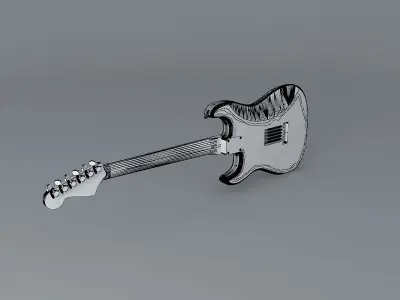 Stevie Ray Vaughan guitar Free 3D model