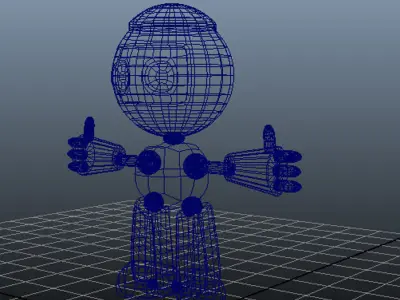 Robot with two thumbs Free low-poly 3D model