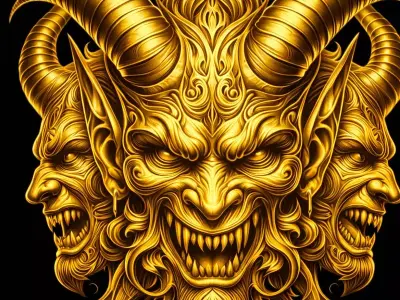 Pendant Devil Head Mask Head Gold Pendant 3D print model