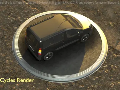 City Car 12 Utility Vehicles Van Type-D Black  Low-poly 3D model