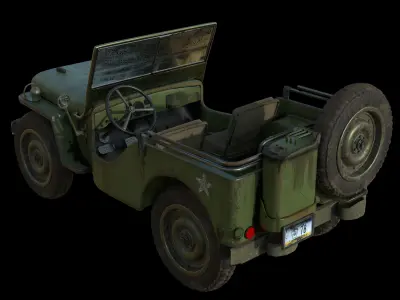 WILLY JEEP  MID POLY MODEL FBX 4K TEXTURES 3D model