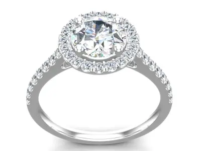 Round Cut Diamond Ring 3D print model