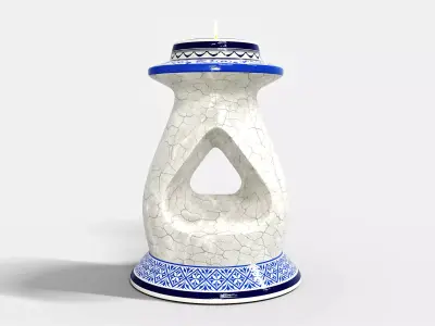 Candle holder traditional Low-poly 3D model