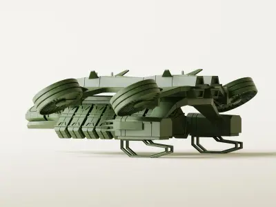 Sci-Fi Spaceship Low-poly 3D model by pmvch