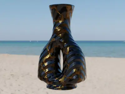 decorative flower vase interior Low-poly 3D model