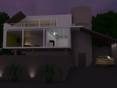 Exterior House 3D model - Bunglow - Architecture 3D model