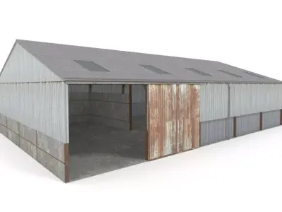 Farm shed  Low-poly 3D model
