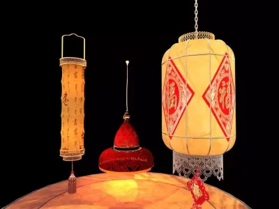 Chinese red  lantern  3D model
