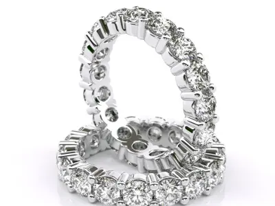 Round Diamond Eternity Wedding Band 3D Model Pack